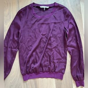 Trina Turk Women’s Long Sleeve Purple Silk Blouse size P